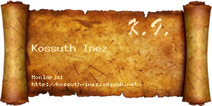 Kossuth Inez névjegykártya
